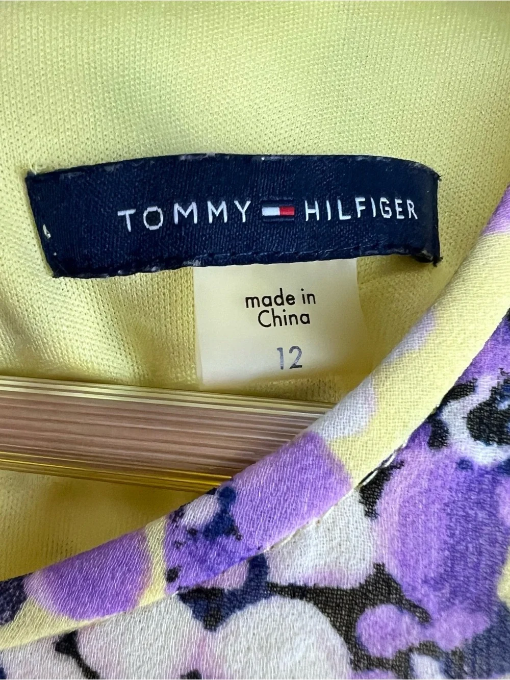 Tommy Hilfiger Yellow Floral Flowy Swing Dress 12 Cottagecore Coquette Preppy